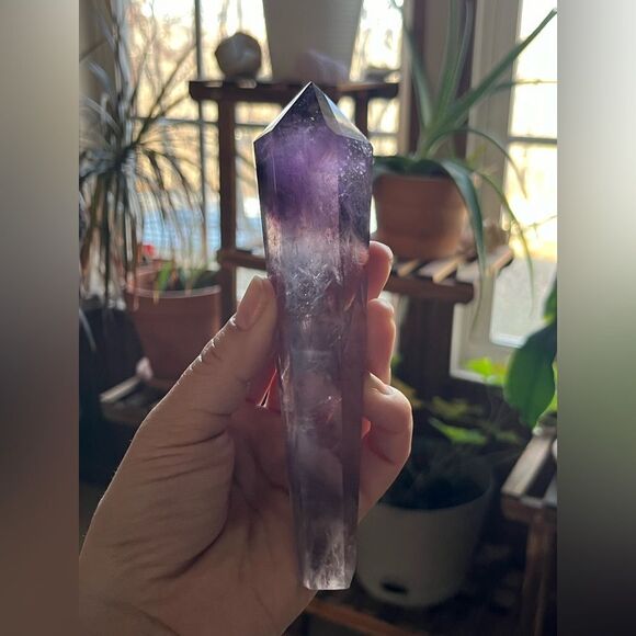 6” High Quality Amethyst Crystal Root Wand - Picture 1 of 12